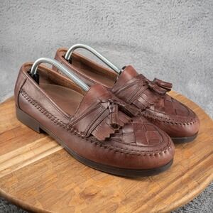 Bass Lloyd Men's Brown Leather Tassel Casual Dress Loafers Shoes 10.5 M